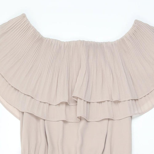 H&M Womens Pink Polyester A-Line Size 6 Off the Shoulder Pullover