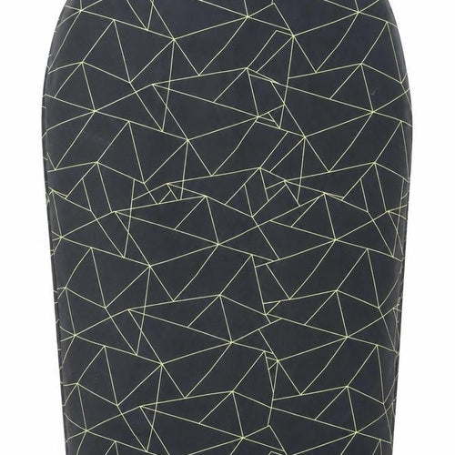 Marks and Spencer Womens Black Geometric Polyester Straight & Pencil Skirt Size 18