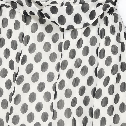 Gerry Weber Womens White Polka Dot Polyester Swing Skirt Size 16 Zip