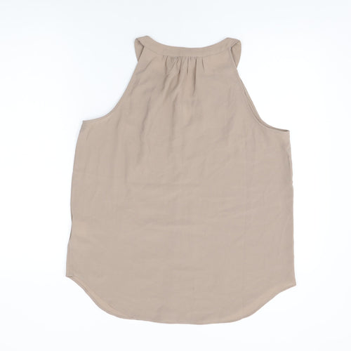 Rose + Olive Womens Beige Polyester Basic T-Shirt Size M V-Neck