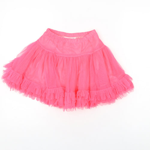 Nula Bug Girls Pink Polyester Skater Skirt Size 6 Years Regular Pull On