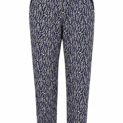 Pure Womens Blue Geometric Cupro Trousers Size 8 L29 in Regular Zip