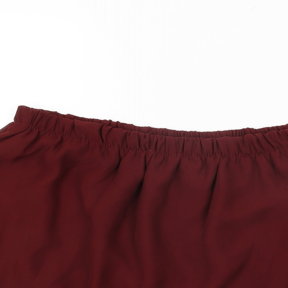 Missguided Womens Red Polyester Mini Skirt Size S - Size S/M