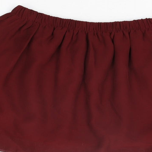 Missguided Womens Red Polyester Mini Skirt Size S - Size S/M