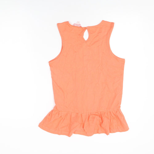 Board Angels Girls Orange Cotton Basic T-Shirt Size 13 Years Scoop Neck Pullover