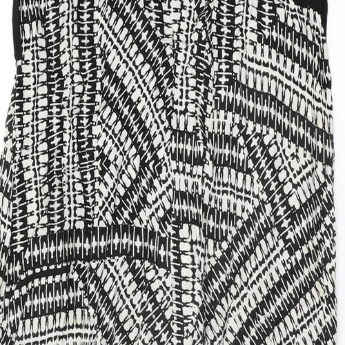 New Look Womens Black Geometric Viscose Maxi Size 10 Off the Shoulder Pullover