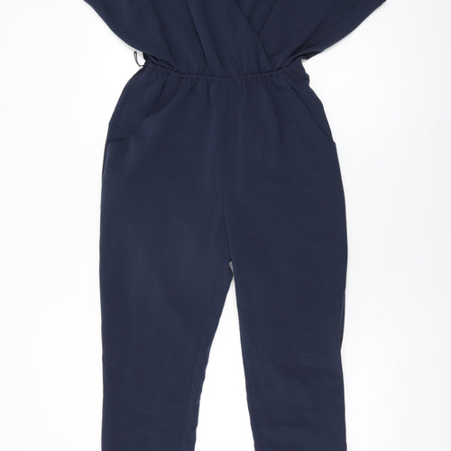 H&M Womens Blue Polyester Jumpsuit One-Piece Size 6 L29 in Pullover