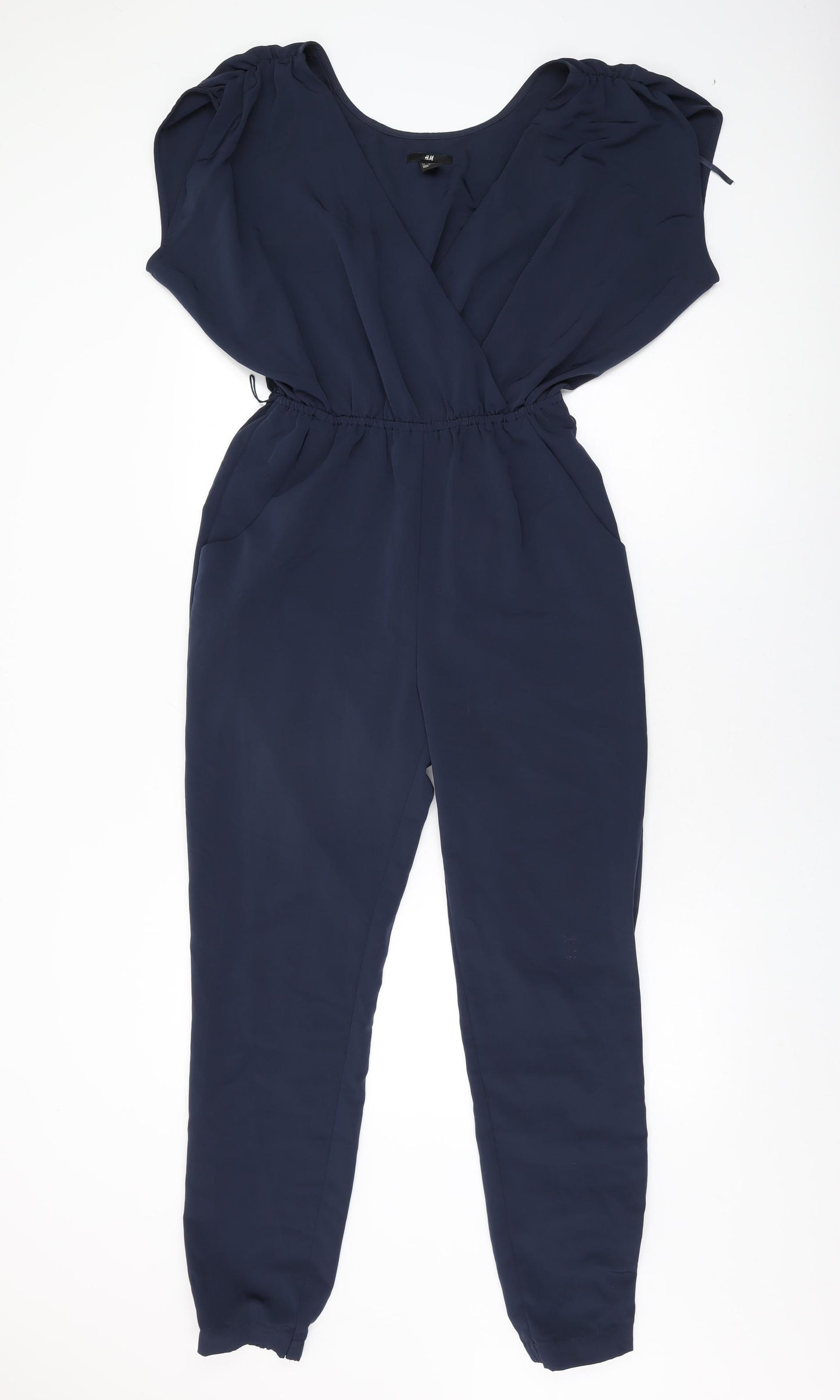 H&M Womens Blue Polyester Jumpsuit One-Piece Size 6 L29 in Pullover