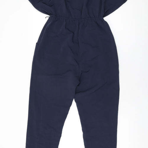 H&M Womens Blue Polyester Jumpsuit One-Piece Size 6 L29 in Pullover