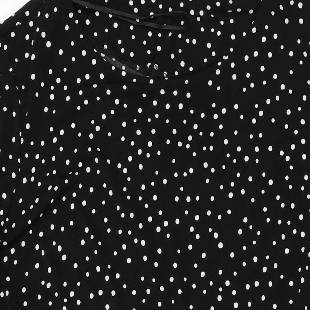 Debenhams Womens Black Polka Dot Polyester Shift Size 22 Round Neck Pullover