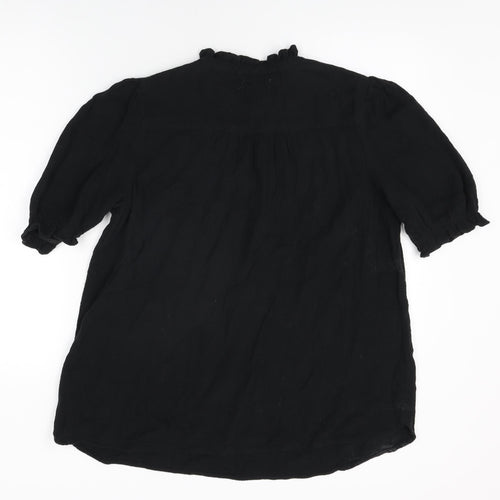 Per Una Womens Black Cotton Basic T-Shirt Size 14 V-Neck