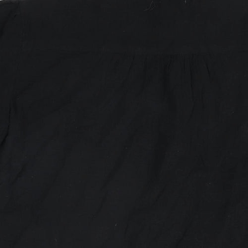 Per Una Womens Black Cotton Basic T-Shirt Size 14 V-Neck