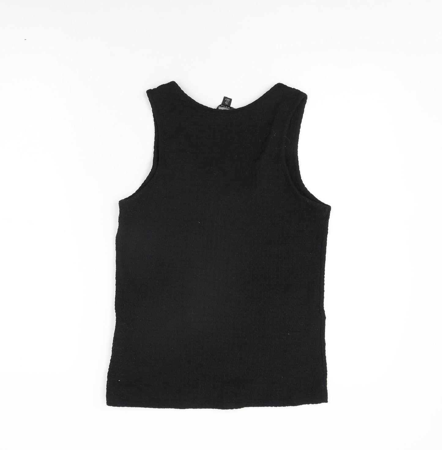 NEXT Womens Black Polyester Basic T-Shirt Size 8 Scoop Neck