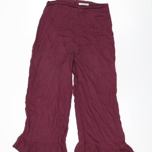 Glamorous Womens Purple Viscose Trousers Size 10 L24 in Regular Zip