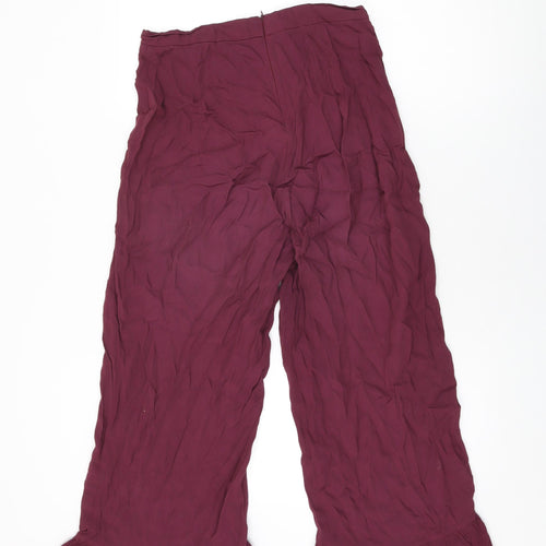 Glamorous Womens Purple Viscose Trousers Size 10 L24 in Regular Zip