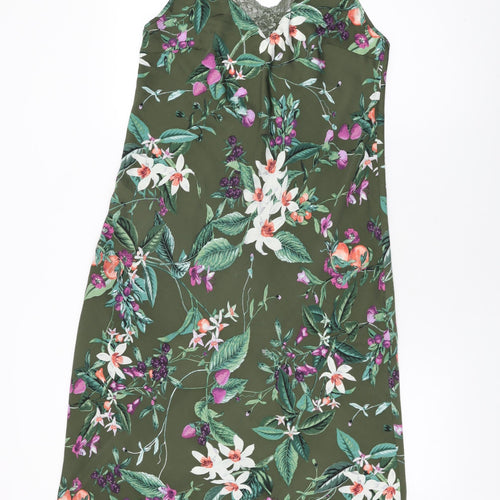 Marks and Spencer Womens Green Floral Polyester Top Dress Size 10