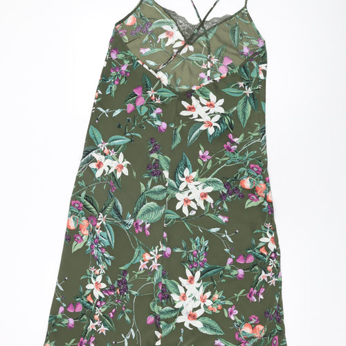 Marks and Spencer Womens Green Floral Polyester Top Dress Size 10