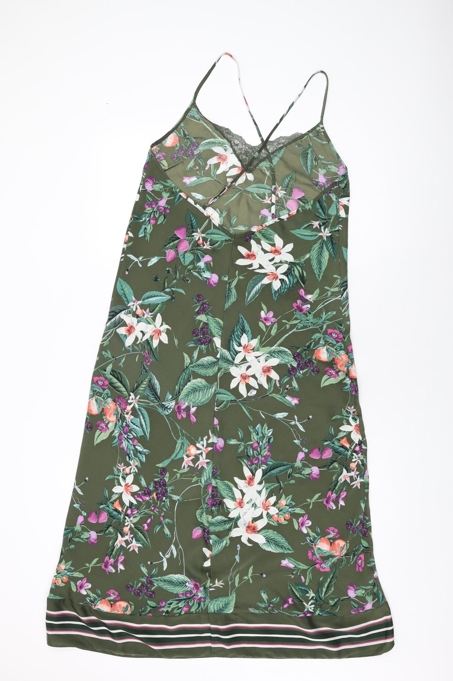 Marks and Spencer Womens Green Floral Polyester Top Dress Size 10