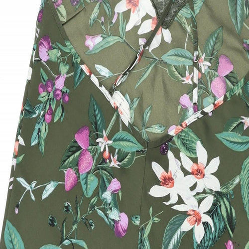 Marks and Spencer Womens Green Floral Polyester Top Dress Size 10