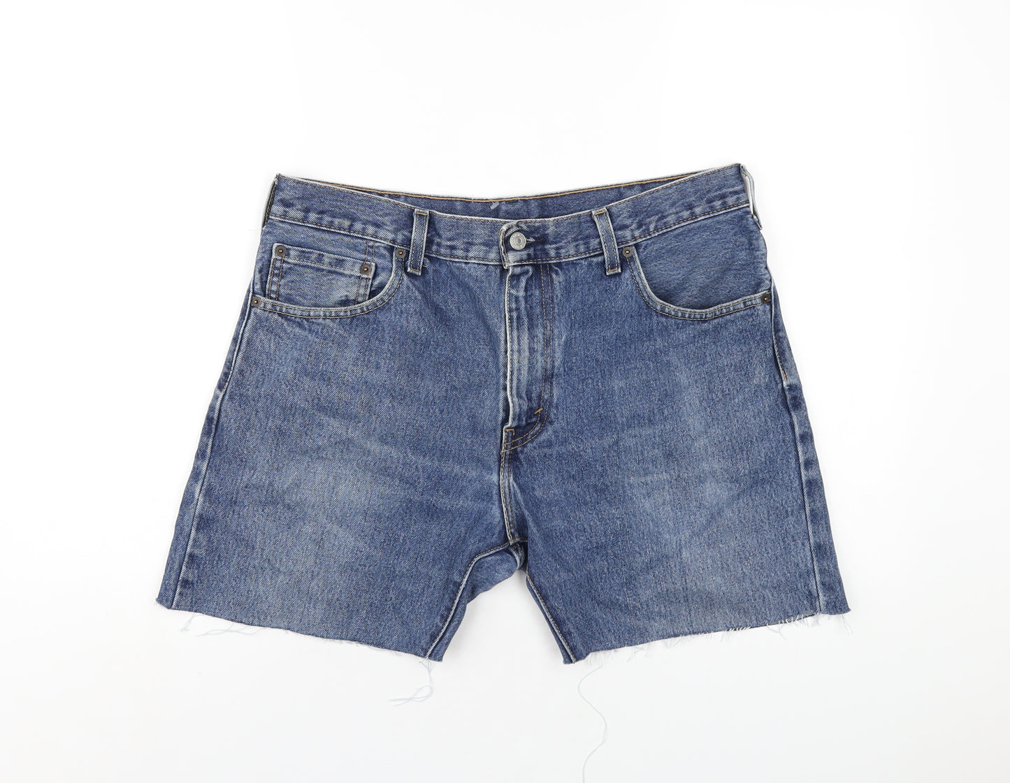 Levi's Mens Blue Cotton Bermuda Shorts Size 34 in L6 in Regular Zip