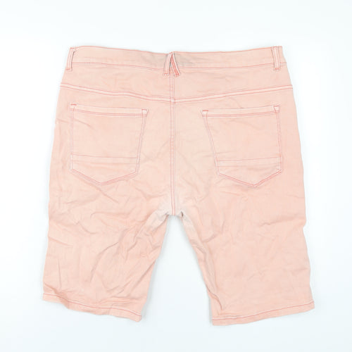 Denim & Co. Mens Pink Cotton Bermuda Shorts Size 38 in L11 in Regular Button