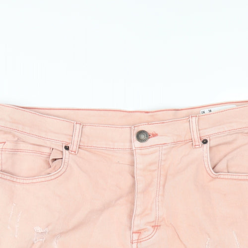 Denim & Co. Mens Pink Cotton Bermuda Shorts Size 38 in L11 in Regular Button