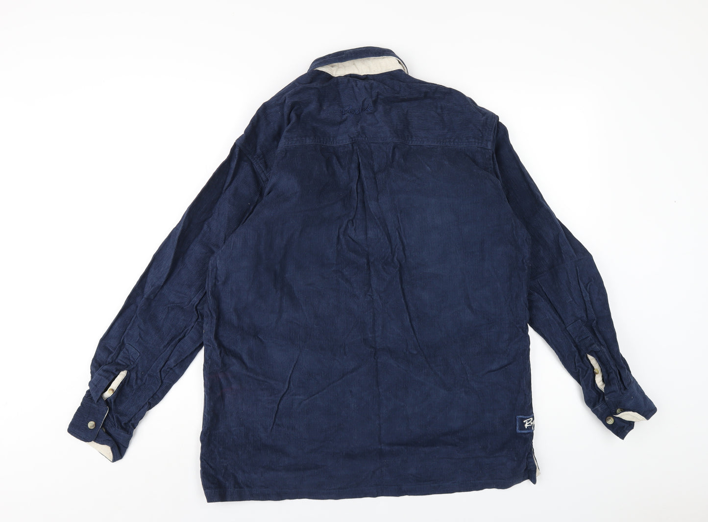 Ryderwear Mens Blue Cotton Button-Up Size M Collared Button