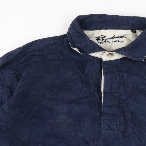 Ryderwear Mens Blue Cotton Button-Up Size M Collared Button