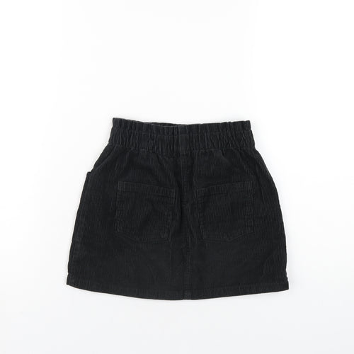 NEXT Girls Grey Cotton A-Line Skirt Size 8 Years Regular Pull On
