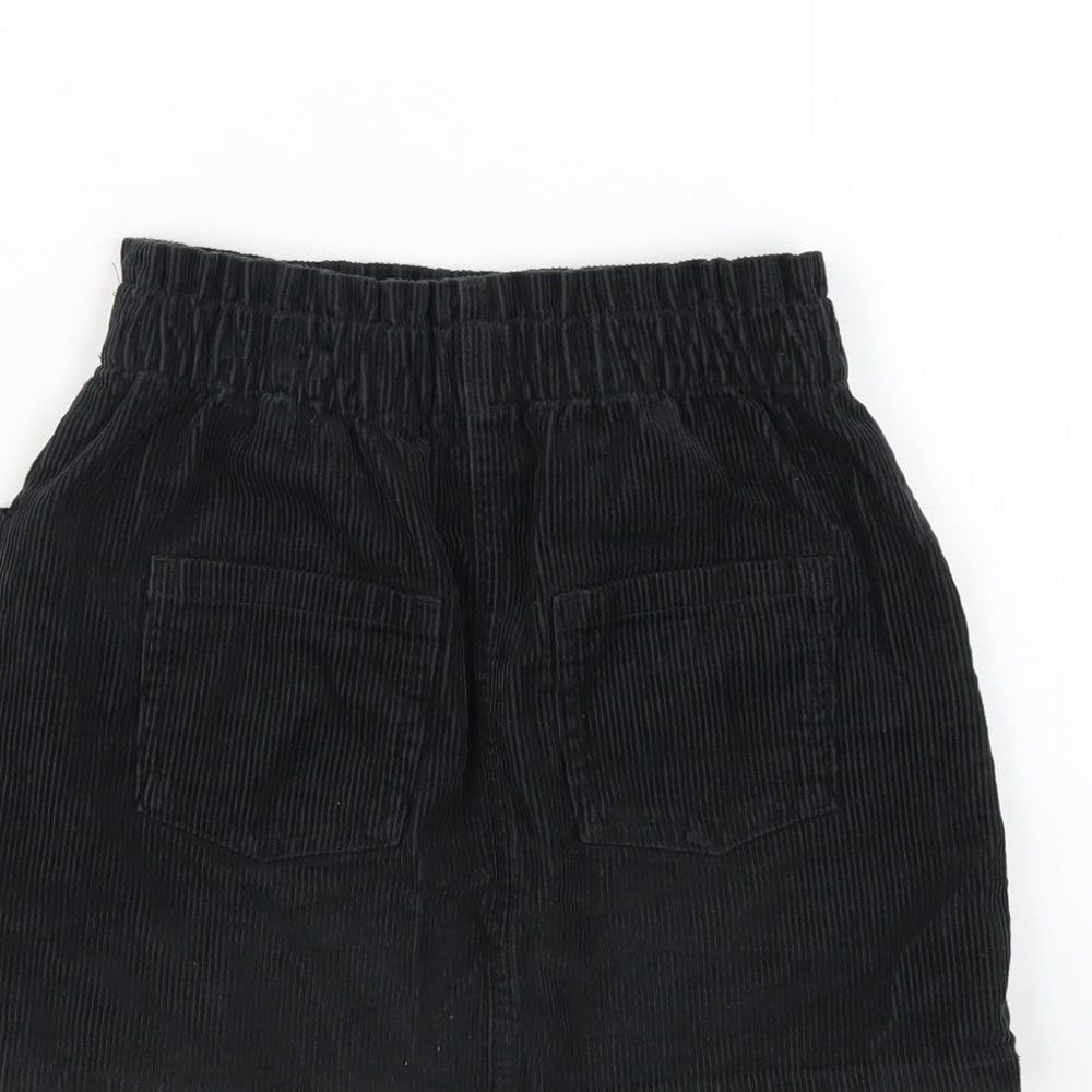 NEXT Girls Grey Cotton A-Line Skirt Size 8 Years Regular Pull On