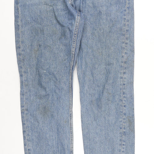 Weekday Mens Blue Cotton Straight Jeans Size 30 in L32 in Regular Button