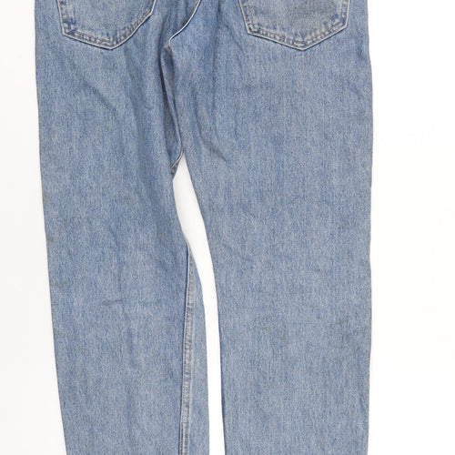 Weekday Mens Blue Cotton Straight Jeans Size 30 in L32 in Regular Button