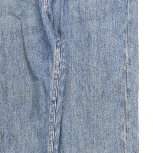 Weekday Mens Blue Cotton Straight Jeans Size 30 in L32 in Regular Button