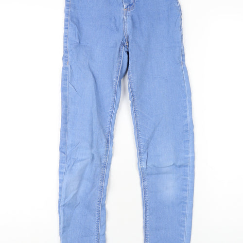 Topshop Womens Blue Cotton Skinny Jeans Size 25 in L32 in Regular Zip