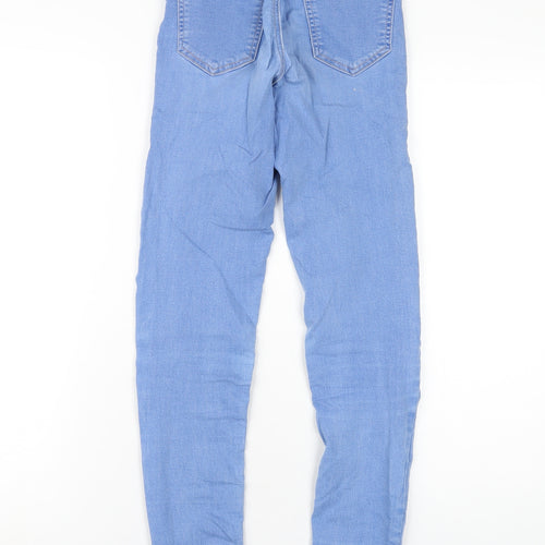 Topshop Womens Blue Cotton Skinny Jeans Size 25 in L32 in Regular Zip