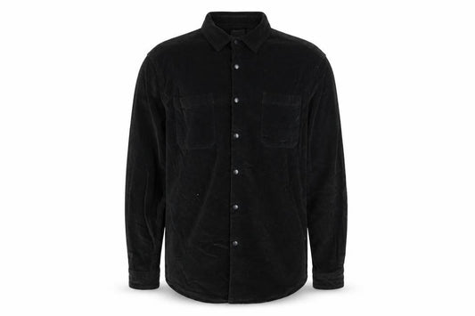 Front view of ASOS men’s green cotton button-up, size L, collared snap