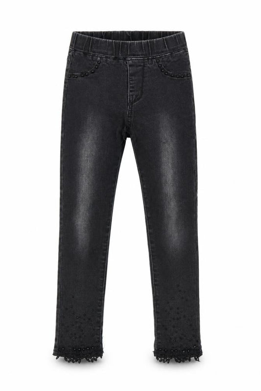 S&D Girls Grey Cotton Jegging Jeans Size 10 Years L20 in Regular Pullover