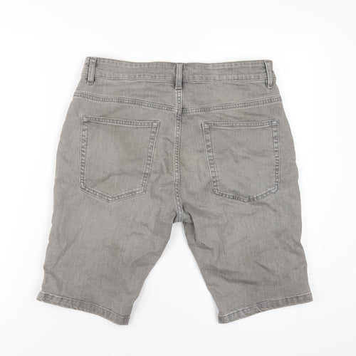 NEXT Mens Grey Cotton Bermuda Shorts Size 34 in L11 in Regular Zip