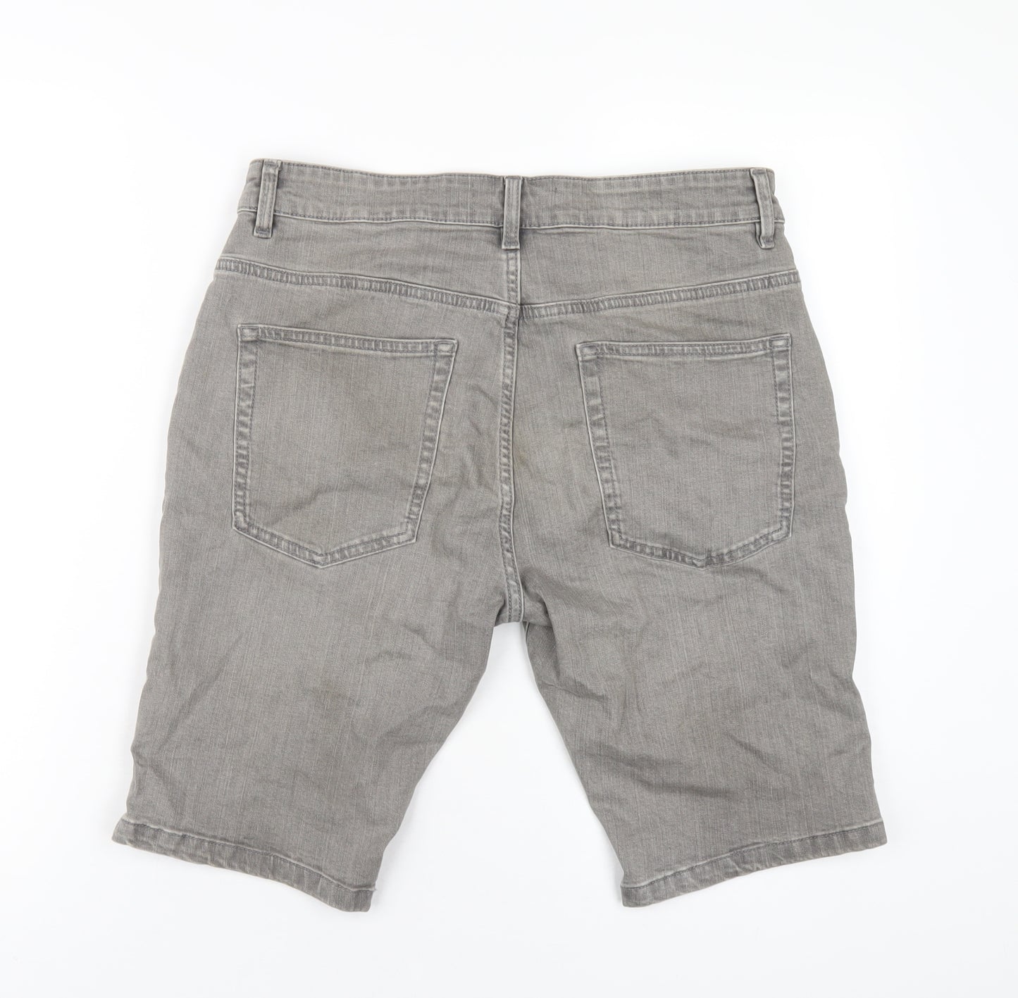 NEXT Mens Grey Cotton Bermuda Shorts Size 34 in L11 in Regular Zip