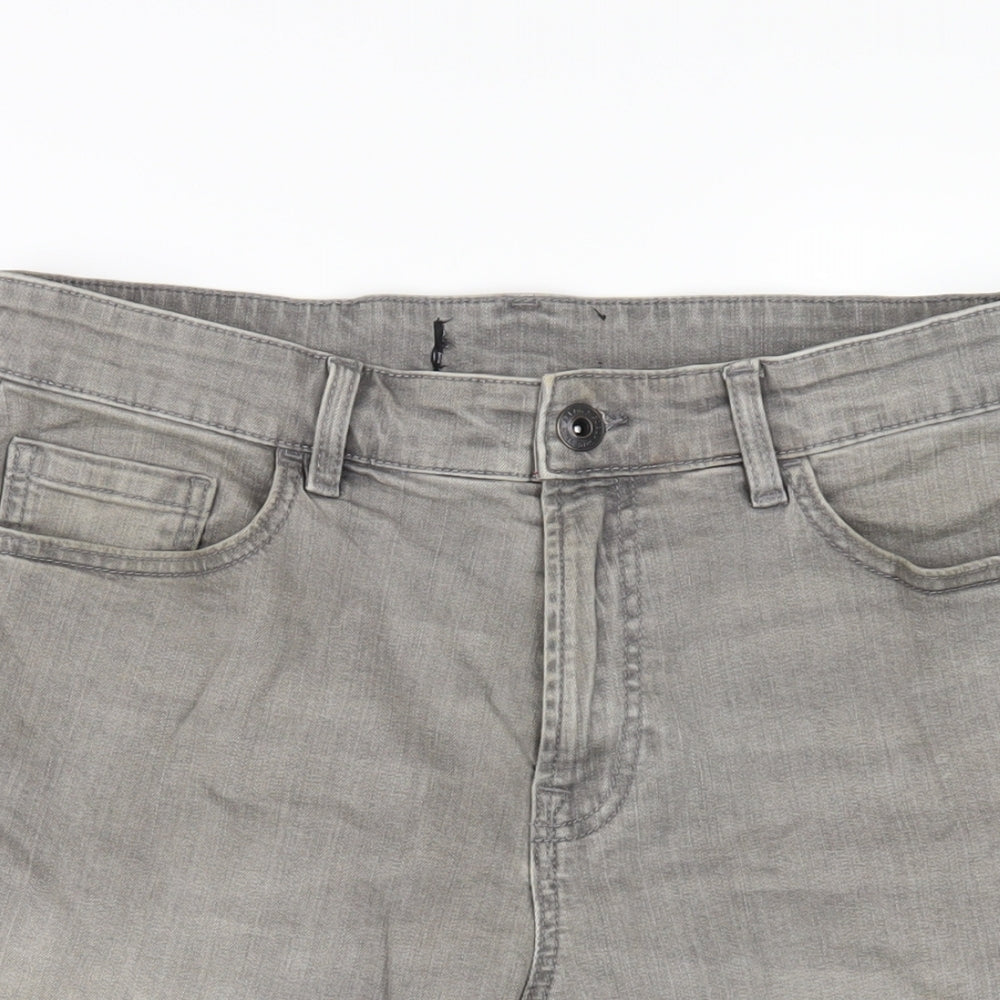 NEXT Mens Grey Cotton Bermuda Shorts Size 34 in L11 in Regular Zip