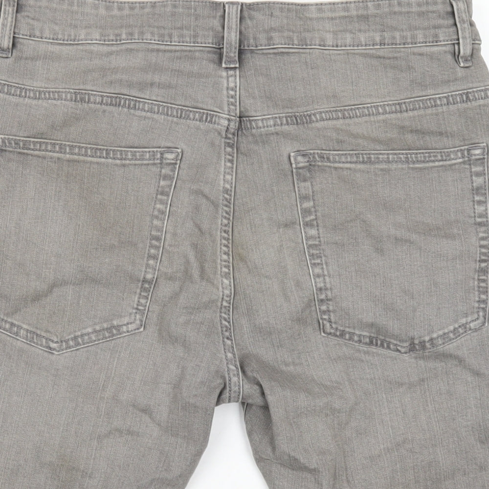 NEXT Mens Grey Cotton Bermuda Shorts Size 34 in L11 in Regular Zip