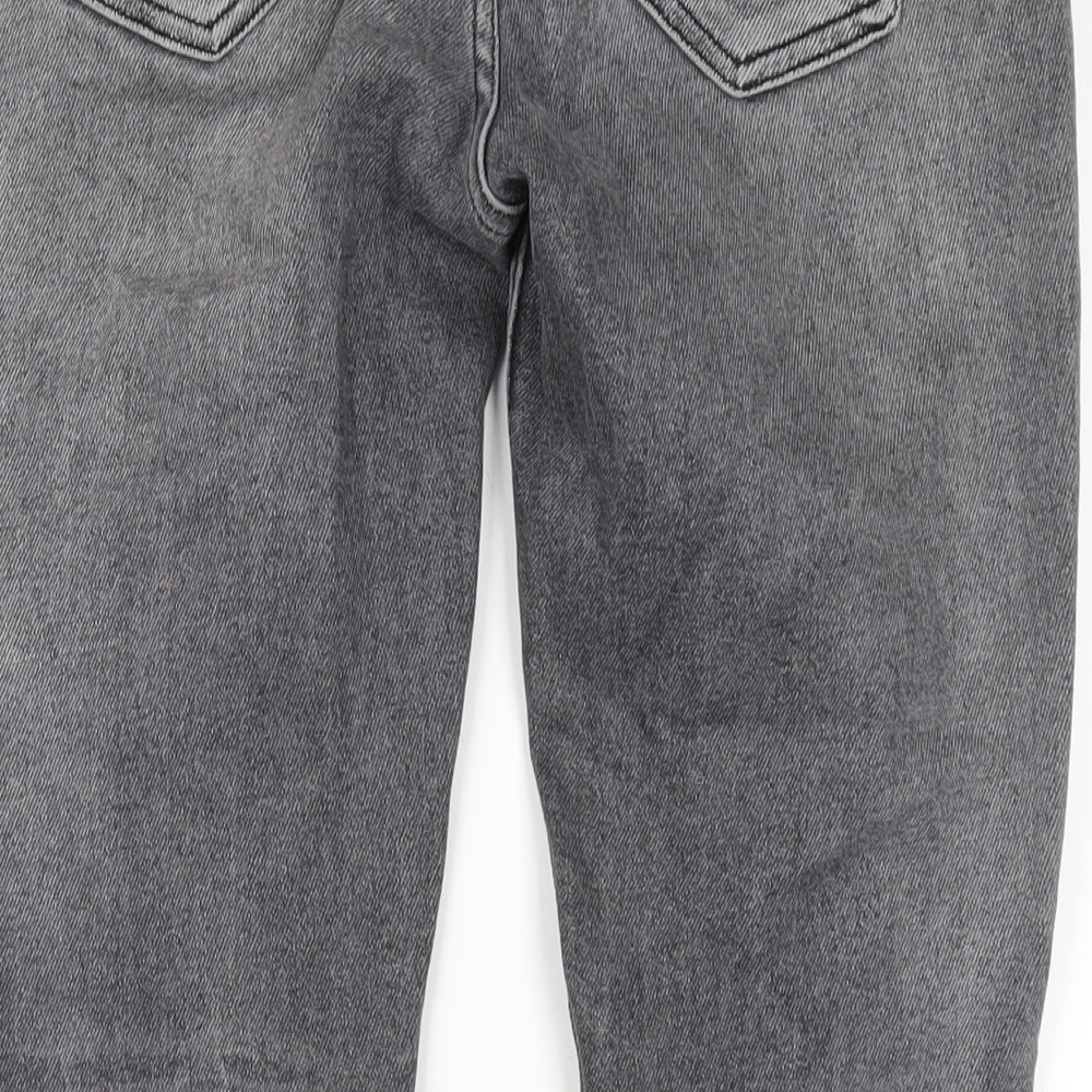 Zara Womens Grey Cotton Skinny Jeans Size 12 L28 in Regular Zip