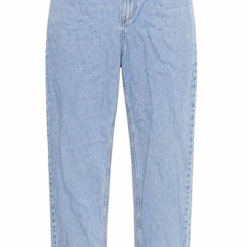 Denim & Co. Womens Blue Cotton Straight Jeans Size 12 L28 in Regular Zip