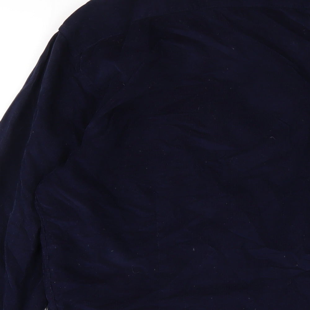 celio* Mens Blue Cotton Button-Up Size M Collared Button