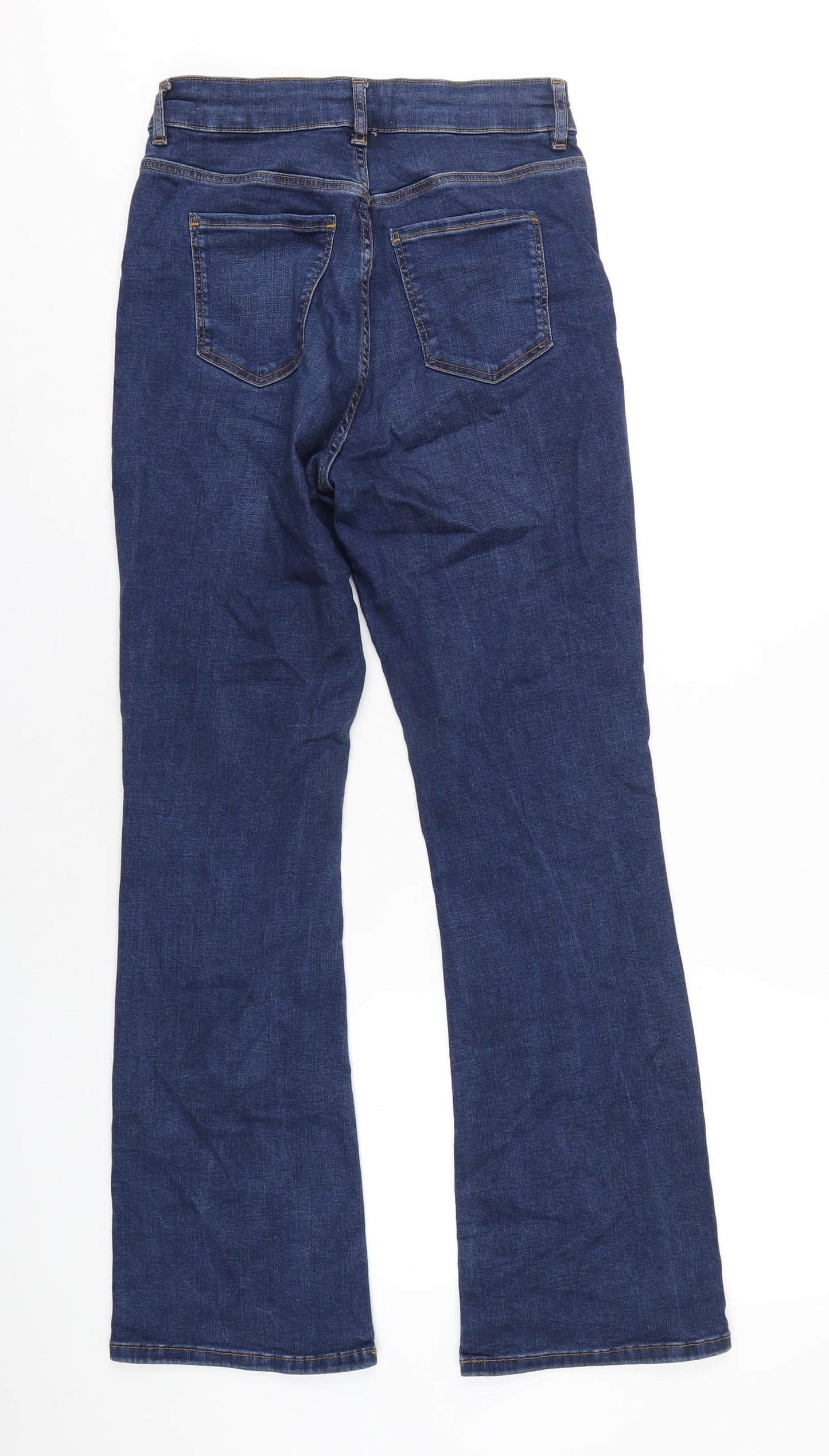 Per Una Womens Blue Cotton Bootcut Jeans Size 10 L29 in Regular Zip