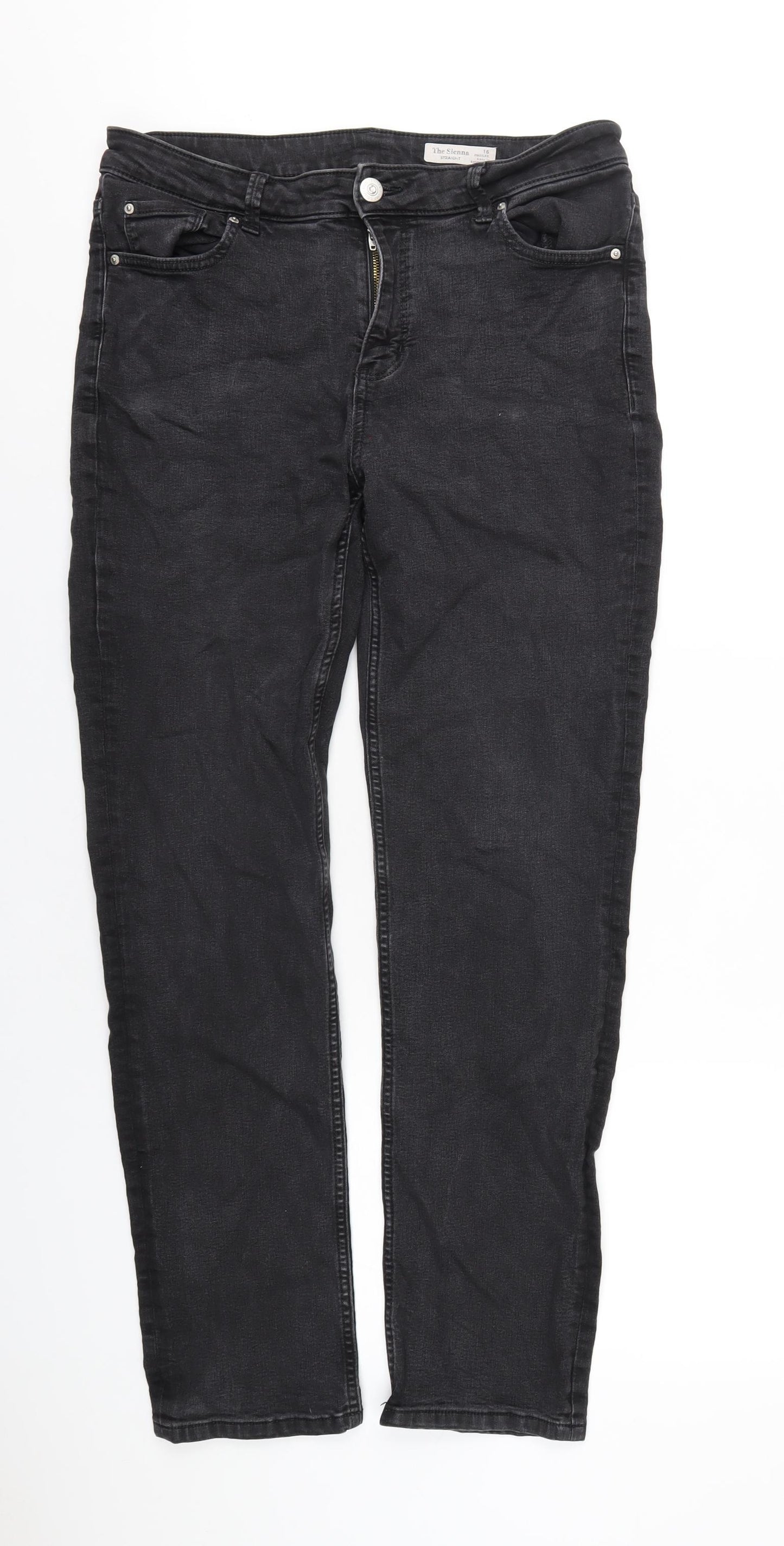 Marks and Spencer Womens Black Cotton Skinny Jeans Size 16 L31 in Regular Zip