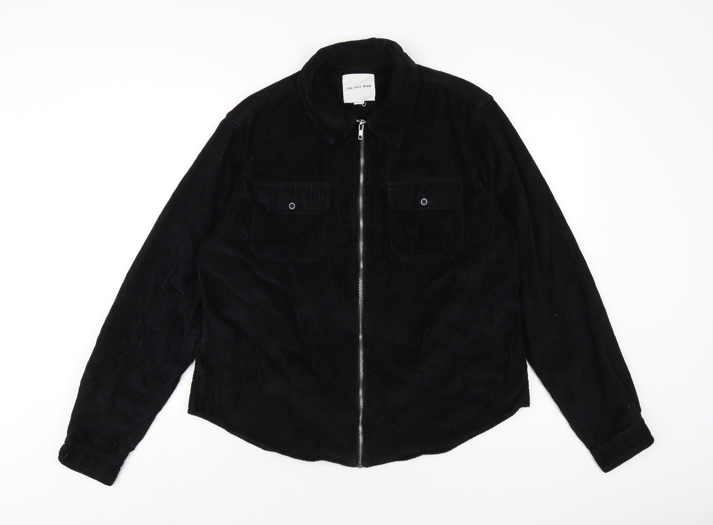 The Idle Man Mens Black Jacket Size L Zip