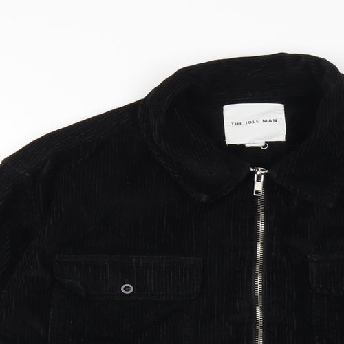 The Idle Man Mens Black Jacket Size L Zip