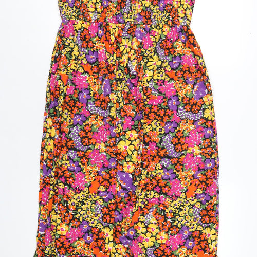 Simply Be Womens Multicoloured Floral Polyester A-Line Size 14 Square Neck Pullover