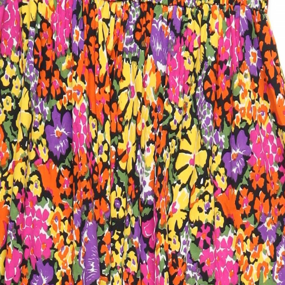 Simply Be Womens Multicoloured Floral Polyester A-Line Size 14 Square Neck Pullover